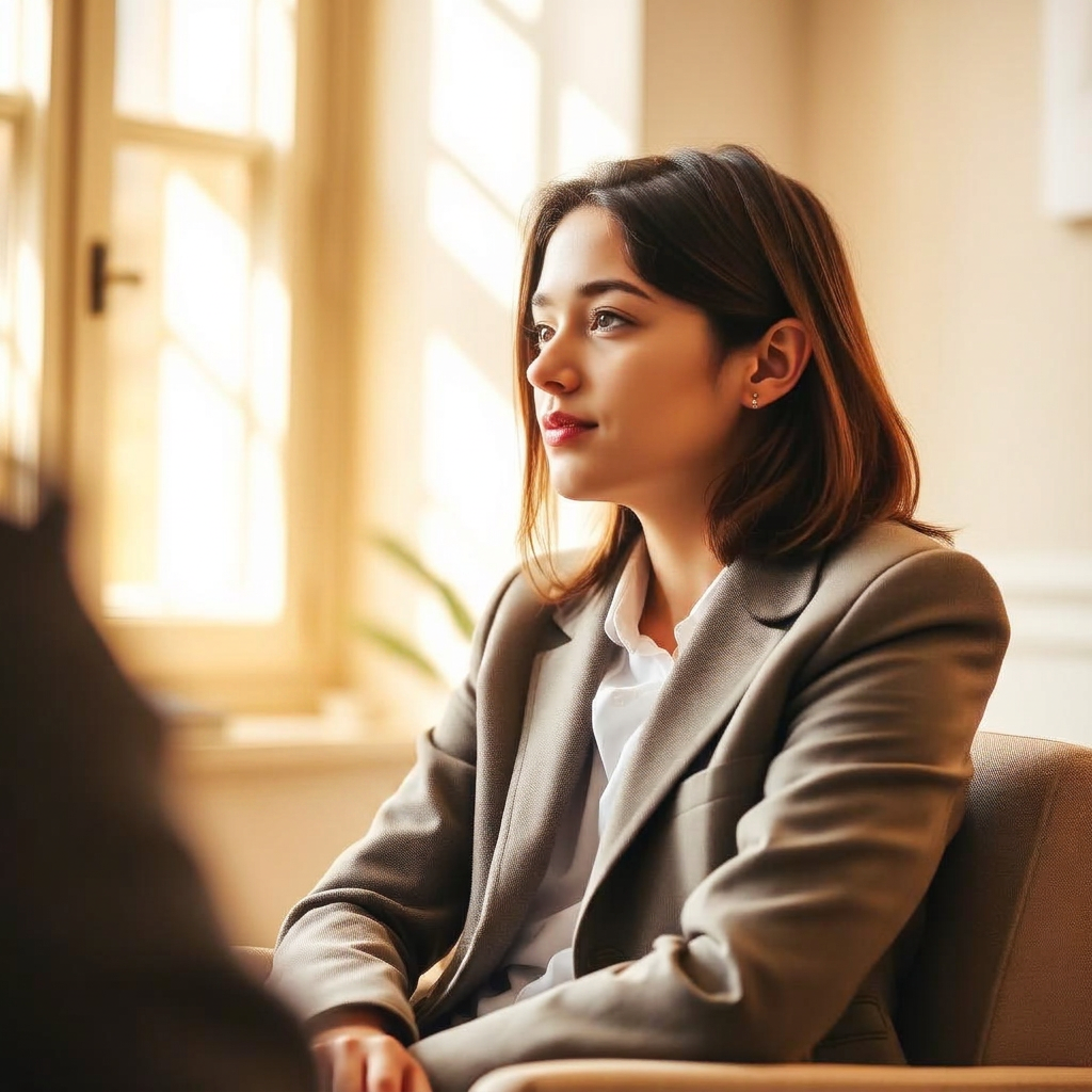 A student practicing for a college admissions interview